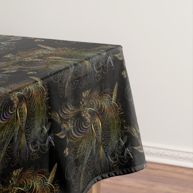 Elegant Colourful Partridges Tablecloth (In Situ)