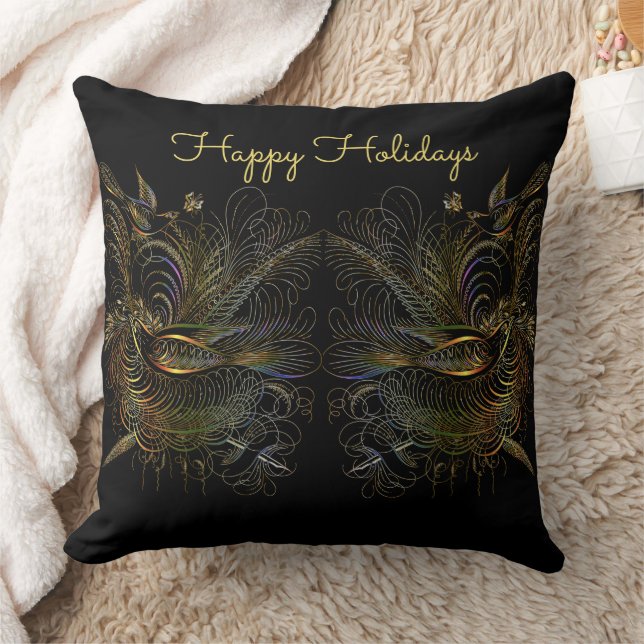 Elegant Colourful Partridges Throw Pillow (Blanket)
