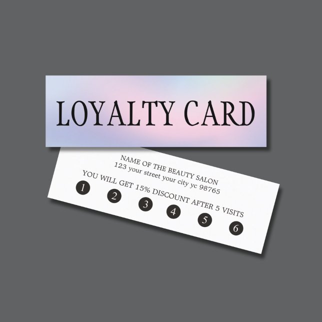 Elegant Colourful Pastel Bold Salon Loyalty Card (Creator Uploaded)