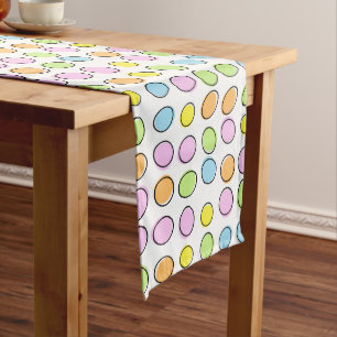 Elegant Colourful Pastel Retro Ovals Pattern Long Table Runner