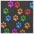 Elegant Colourful Paw Print Fabric