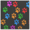 Elegant Colourful Paw Print Fabric