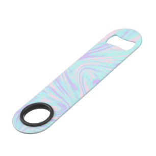 elegant colourful pink blue purple white marble speed bottle opener
