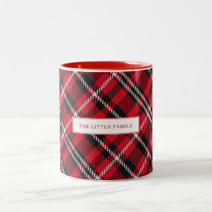 Elegant Colourful Plaid Christmas Personalized Two-Tone Coffee Mug