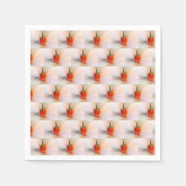 Elegant Colourful Red Peppers Food Abstract Patter Napkin (Front)