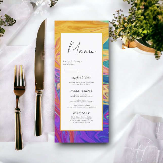 Elegant Colourful Seamless Abstract Modern Wedding Menu (Creator Uploaded)