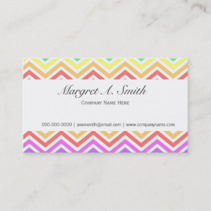 Elegant, colourful, simple style rainbow chevron business card
