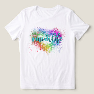 Elegant Colourful sparking glitter heart mom life Tri-Blend Shirt