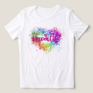 Elegant Colourful sparking glitter heart mom life Tri-Blend Shirt