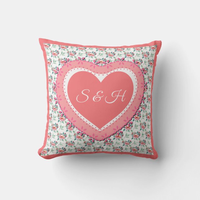 Elegant Colourful Spring Floral Watercolor Pattern Throw Pillow (Front)