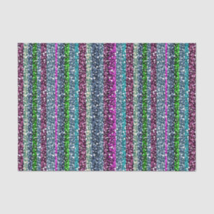 Elegant Colourful Stripes Glitter Tissue Paper