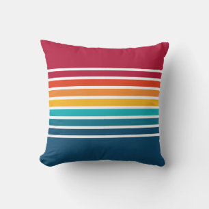 Elegant Colourful Stripes Pattern  Throw Pillow