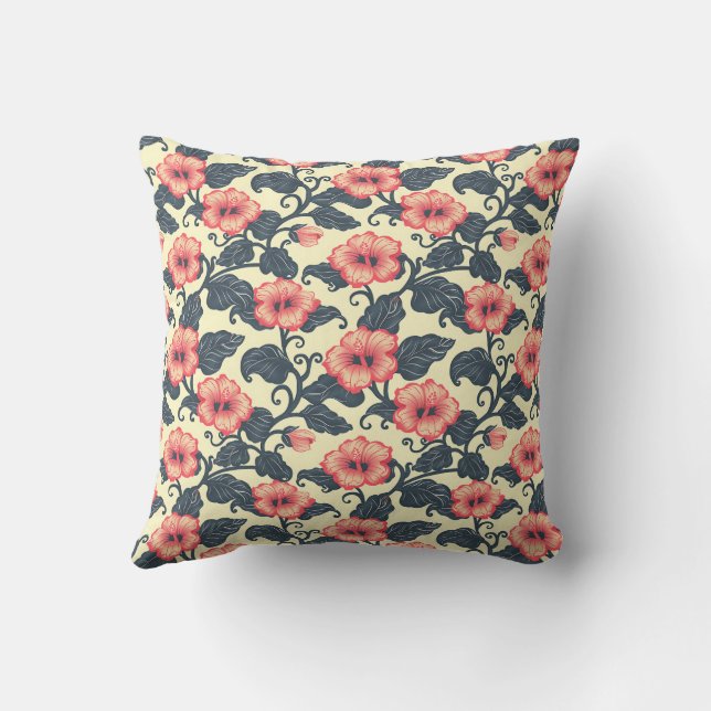 Elegant Colourful Stylish Romantic Floral Chic Thr Throw Pillow (Back)