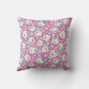 Elegant Colourful Stylish Romantic Floral Chic Throw Pillow