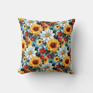 Elegant Colourful Stylish Romantic Floral Chic Throw Pillow