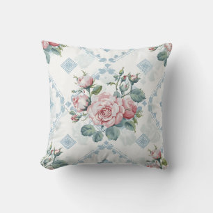 Elegant Colourful Stylish Romantic Floral Chic Throw Pillow