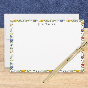 Elegant Colourful Summer Wildflowers Personalized Card