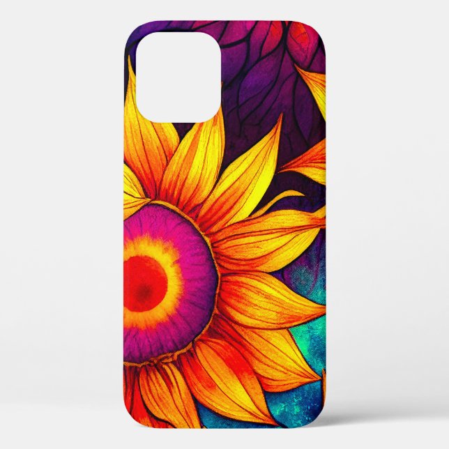 Elegant Colourful Sunflower Flower Power Artwork | Case-Mate iPhone Case (Back)
