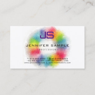 Elegant Colourful Template Modern Monogram Trendy Business Card
