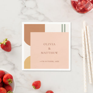 Elegant Colourful Terracotta Arches Rustic Wedding Napkin