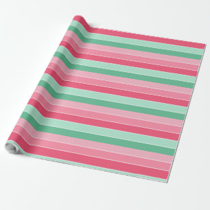 Elegant Colourful Trendy Pink Red Green Modern Wrapping Paper