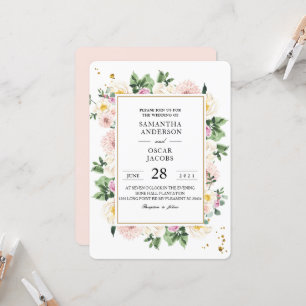 Elegant Colourful Watercolor Beauty Floral Frame  Invitation