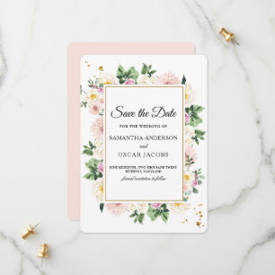 Elegant Colourful Watercolor Floral  Save The Date