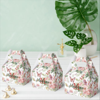 Elegant Colourful Wildflower Flower blue butterfl Favor Box