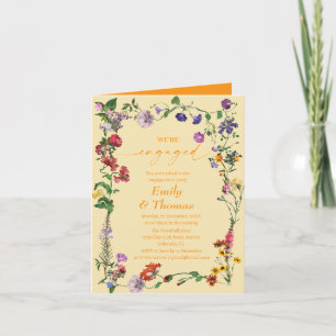 elegant colourful wildflower wedding engagement invitation