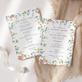 Elegant Colourful Wildflower Wedding Program
