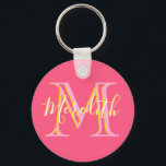 Elegant Colours Lilacs Gold Custom Monogram Name  Keychain<br><div class="desc">This beautiful and sophisticated design features unique multi-colour lettering for the Monogram and First name.  The colours are soft and gentle like a flower.     Any design questions or special requests,  just email: charmdesignstudio@rcn.com and we'll be happy to assist.</div>