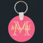 Elegant Colours Lilacs Gold Custom Monogram Name  Keychain<br><div class="desc">This beautiful and sophisticated design features unique multi-colour lettering for the Monogram and First name.  The colours are soft and gentle like a flower.     Any design questions or special requests,  just email: charmdesignstudio@rcn.com and we'll be happy to assist.</div>