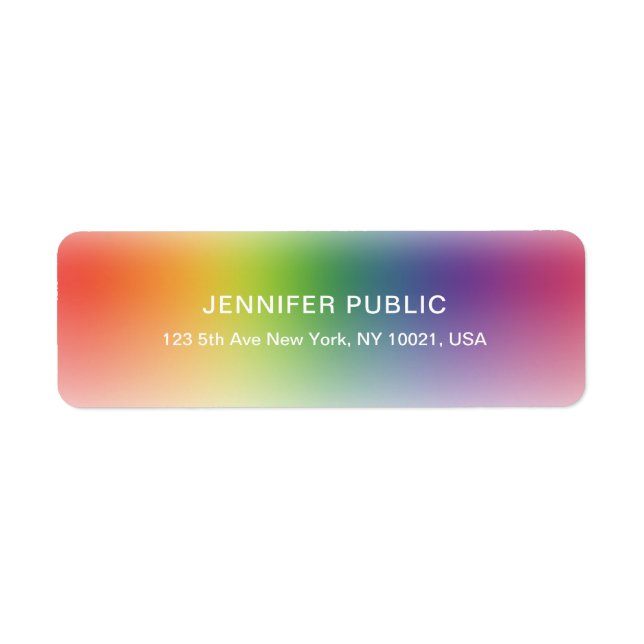 Elegant Colours Modern Template Return Address (Front)