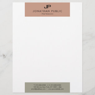 Elegant Colours Monogram Modern Simple Template Letterhead