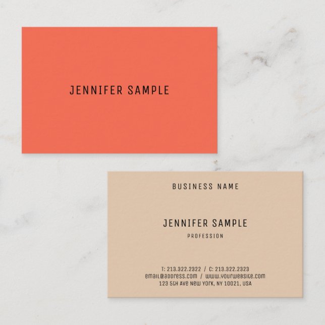 Elegant Colours Template Custom Professional Moder Business Card (Front/Back)