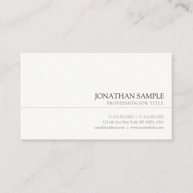 Elegant Colours Trendy Sleek Professional Creative Business Card (Front)