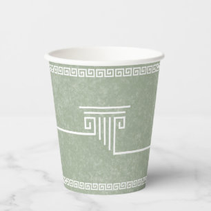 Elegant Column Green Paper Cups