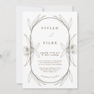 Elegant Comfort Light Green Floral Capsul Wedding Invitation