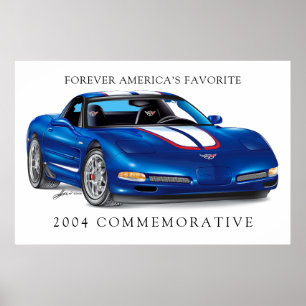 Elegant Commemorative Vette Illustration Poster
