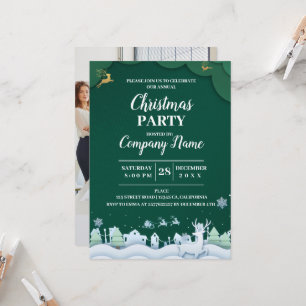 Elegant Company Cocktail Christmas Party   Invitat Invitation