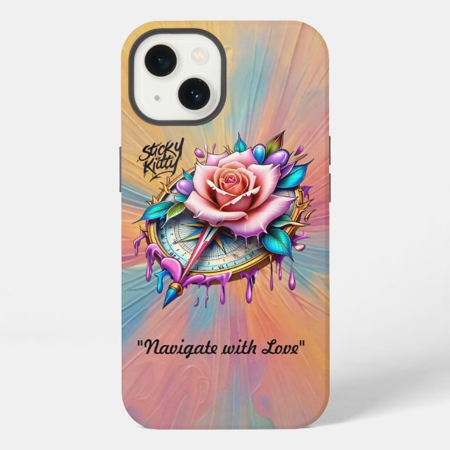 "Elegant Compass Rose Design" iPhone Case (Back)