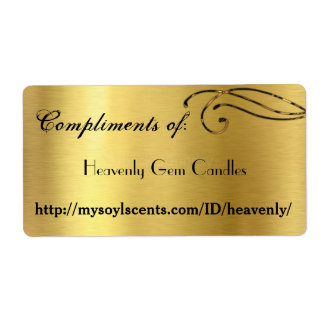 Elegant Compliments Of: Labels, Gold