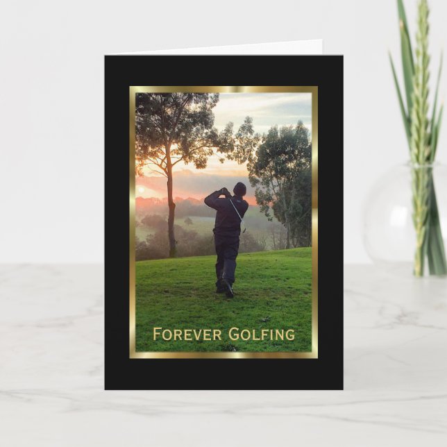 Elegant Condolences Card for a Golfer (Front)