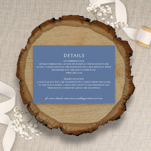 Elegant Coneflower Minimalist Dusty Blue Wedding Enclosure Card