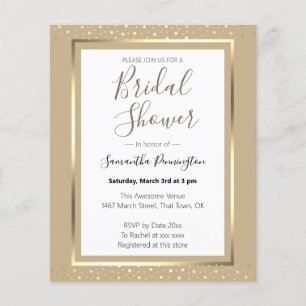 Elegant Confetti Bridal Shower Budget Invitation
