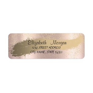 Elegant Confetti ,Brush Stroke,Rose Gold