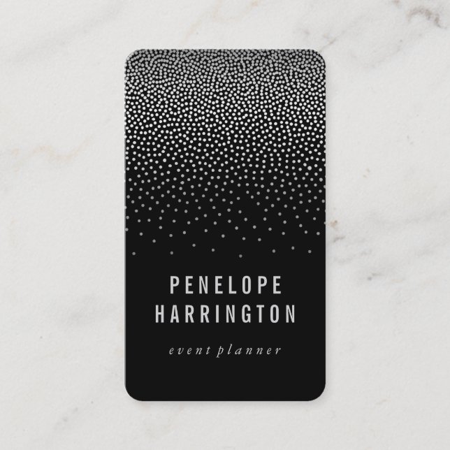 Elegant Confetti Business Card (Front)