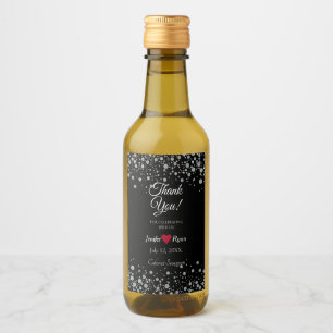 Elegant confetti Thank you Mini Wine Bottle Label