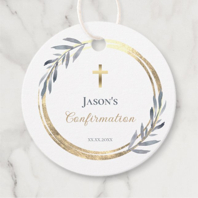 elegant Confirmation  Favour Tags (Front)