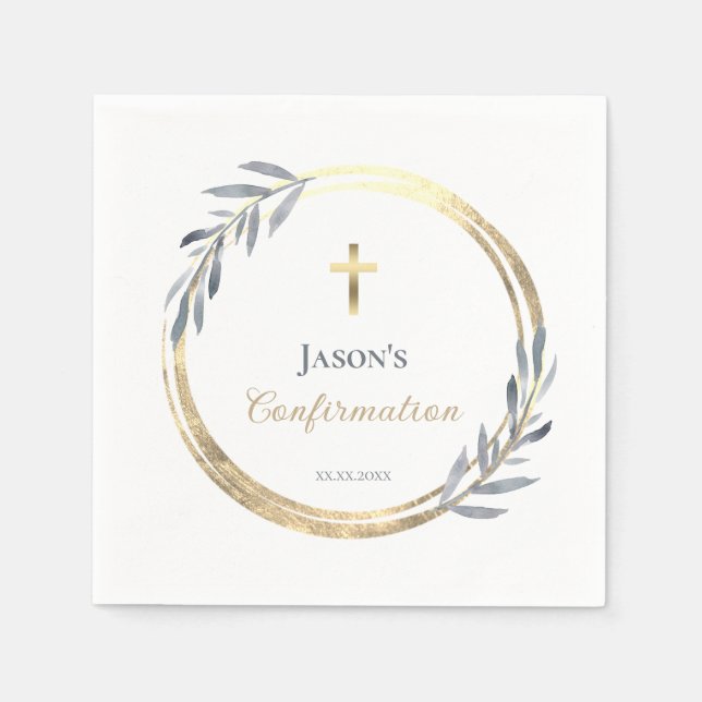 elegant Confirmation  Napkin (Front)